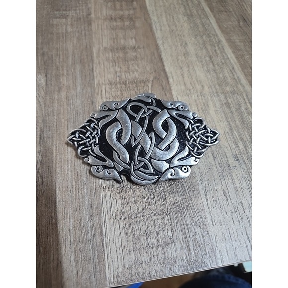 Mobtown Chicago 2002 Celtic Knot Belt Buckle Pewter Vintage Goth Biker Collect - Picture 4 of 16